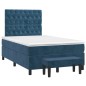 vidaXL Boxspringbett mit Matratze Dunkelblau 120x200 cm Samt vidaXL Boxspringbett mit Matratze Dunkelblau 120x200 cm Samt