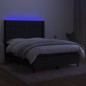 vidaXL Boxspringbett mit Matratze & LED Schwarz 140x190 cm Stoff vidaXL Boxspringbett mit Matratze & LED Schwarz 140x190 cm Stoff