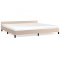 vidaXL Bettgestell mit Kopfteil Cappuccino-Braun 200x200 cm Kunstleder vidaXL Bettgestell mit Kopfteil Cappuccino-Braun 200x200 cm Kunstleder