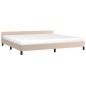 vidaXL Bettgestell mit Kopfteil Cappuccino-Braun 200x200 cm Kunstleder vidaXL Bettgestell mit Kopfteil Cappuccino-Braun 200x200 cm Kunstleder
