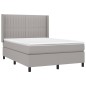 vidaXL Boxspringbett mit Matratze & LED Hellgrau 140x190 cm Stoff vidaXL Boxspringbett mit Matratze & LED Hellgrau 140x190 cm Stoff