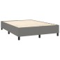 vidaXL Boxspringbett mit Matratze & LED Dunkelgrau 140x190 cm Stoff vidaXL Boxspringbett mit Matratze & LED Dunkelgrau 140x190 cm Stoff