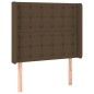 vidaXL Boxspringbett mit Matratze & LED Dunkelbraun 100x200 cm Stoff vidaXL Boxspringbett mit Matratze & LED Dunkelbraun 100x200 cm Stoff