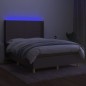 vidaXL Boxspringbett mit Matratze & LED Taupe 140x190 cm Stoff vidaXL Boxspringbett mit Matratze & LED Taupe 140x190 cm Stoff