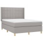 vidaXL Boxspringbett mit Matratze & LED Hellgrau 140x190 cm Stoff vidaXL Boxspringbett mit Matratze & LED Hellgrau 140x190 cm Stoff
