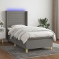 vidaXL Boxspringbett mit Matratze & LED Dunkelgrau 80x200 cm Stoff vidaXL Boxspringbett mit Matratze & LED Dunkelgrau 80x200 cm Stoff
