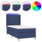 vidaXL Boxspringbett mit Matratze & LED Blau 90x200 cm Stoff vidaXL Boxspringbett mit Matratze & LED Blau 90x200 cm Stoff