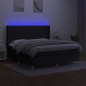vidaXL Boxspringbett mit Matratze & LED Schwarz 160x200 cm Stoff vidaXL Boxspringbett mit Matratze & LED Schwarz 160x200 cm Stoff