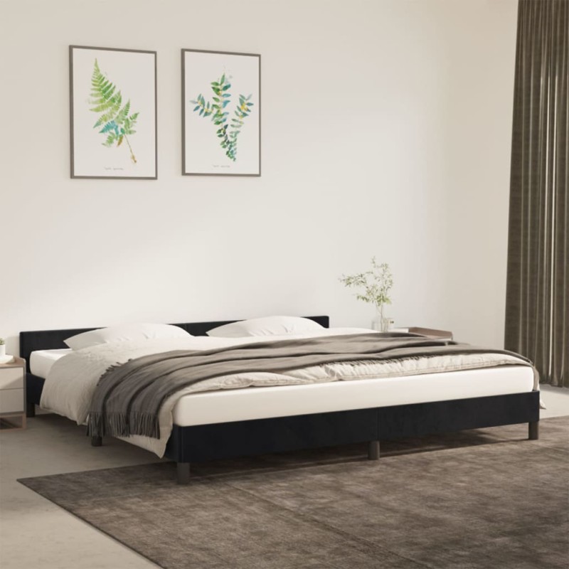 vidaXL Bettgestell mit Kopfteil Schwarz 200x200 cm Samt vidaXL Bettgestell mit Kopfteil Schwarz 200x200 cm Samt