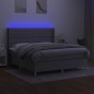 vidaXL Boxspringbett mit Matratze & LED Hellgrau 180x200 cm Stoff vidaXL Boxspringbett mit Matratze & LED Hellgrau 180x200 cm Stoff