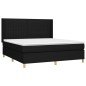 vidaXL Boxspringbett mit Matratze & LED Schwarz 160x200 cm Stoff vidaXL Boxspringbett mit Matratze & LED Schwarz 160x200 cm Stoff