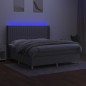vidaXL Boxspringbett mit Matratze & LED Hellgrau 160x200 cm Stoff vidaXL Boxspringbett mit Matratze & LED Hellgrau 160x200 cm Stoff