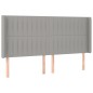 vidaXL Boxspringbett mit Matratze & LED Hellgrau 160x200 cm Stoff vidaXL Boxspringbett mit Matratze & LED Hellgrau 160x200 cm Stoff