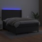 vidaXL Boxspringbett mit Matratze & LED Schwarz 140x190 cm Kunstleder vidaXL Boxspringbett mit Matratze & LED Schwarz 140x190 cm Kunstleder