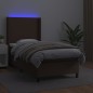 vidaXL Boxspringbett mit Matratze & LED Braun 100x200 cm Kunstleder vidaXL Boxspringbett mit Matratze & LED Braun 100x200 cm Kunstleder