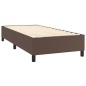 vidaXL Boxspringbett mit Matratze & LED Braun 100x200 cm Kunstleder vidaXL Boxspringbett mit Matratze & LED Braun 100x200 cm Kunstleder