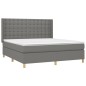 vidaXL Boxspringbett mit Matratze & LED Dunkelgrau 160x200 cm Stoff vidaXL Boxspringbett mit Matratze & LED Dunkelgrau 160x200 cm Stoff