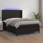 vidaXL Boxspringbett mit Matratze & LED Schwarz 140x200 cm Kunstleder vidaXL Boxspringbett mit Matratze & LED Schwarz 140x200 cm Kunstleder