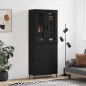 Highboard Schwarz 69,5x34x180 cm Holzwerkstoff Highboard Schwarz 69,5x34x180 cm Holzwerkstoff