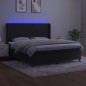 vidaXL Boxspringbett mit Matratze & LED Schwarz 160x200 cm Samt vidaXL Boxspringbett mit Matratze & LED Schwarz 160x200 cm Samt