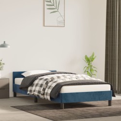 vidaXL Bettgestell mit Kopfteil Dunkelblau 90x200 cm Samt