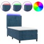 vidaXL Boxspringbett mit Matratze & LED Dunkelblau 90x200 cm Samt vidaXL Boxspringbett mit Matratze & LED Dunkelblau 90x200 cm Samt