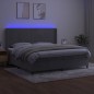 vidaXL Boxspringbett mit Matratze & LED Hellgrau 200x200 cm Samt vidaXL Boxspringbett mit Matratze & LED Hellgrau 200x200 cm Samt