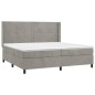 vidaXL Boxspringbett mit Matratze & LED Hellgrau 200x200 cm Samt vidaXL Boxspringbett mit Matratze & LED Hellgrau 200x200 cm Samt