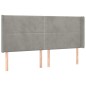 vidaXL Boxspringbett mit Matratze & LED Hellgrau 200x200 cm Samt vidaXL Boxspringbett mit Matratze & LED Hellgrau 200x200 cm Samt