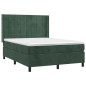 vidaXL Boxspringbett mit Matratze & LED Dunkelgrün 140x200 cm Samt vidaXL Boxspringbett mit Matratze & LED Dunkelgrün 140x200 cm Samt