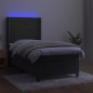 vidaXL Boxspringbett mit Matratze & LED Dunkelgrau 90x190 cm Samt vidaXL Boxspringbett mit Matratze & LED Dunkelgrau 90x190 cm Samt