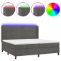 vidaXL Boxspringbett mit Matratze & LED Dunkelgrau 200x200 cm Samt vidaXL Boxspringbett mit Matratze & LED Dunkelgrau 200x200 cm Samt