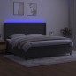 vidaXL Boxspringbett mit Matratze & LED Dunkelgrau 200x200 cm Samt vidaXL Boxspringbett mit Matratze & LED Dunkelgrau 200x200 cm Samt