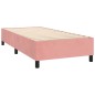 vidaXL Boxspringbett mit Matratze & LED Rosa 100x200 cm Samt vidaXL Boxspringbett mit Matratze & LED Rosa 100x200 cm Samt