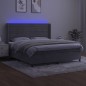 vidaXL Boxspringbett mit Matratze & LED Hellgrau 160x200 cm Samt vidaXL Boxspringbett mit Matratze & LED Hellgrau 160x200 cm Samt