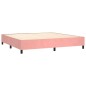 vidaXL Boxspringbett mit Matratze & LED Rosa 200x200 cm Samt vidaXL Boxspringbett mit Matratze & LED Rosa 200x200 cm Samt