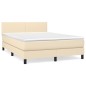 vidaXL Boxspringbett mit Matratze Creme 140x200 cm Stoff vidaXL Boxspringbett mit Matratze Creme 140x200 cm Stoff