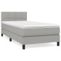 vidaXL Boxspringbett mit Matratze Hellgrau 90x200 cm Stoff vidaXL Boxspringbett mit Matratze Hellgrau 90x200 cm Stoff