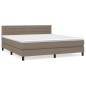 vidaXL Boxspringbett mit Matratze Taupe 180x200 cm Stoff vidaXL Boxspringbett mit Matratze Taupe 180x200 cm Stoff