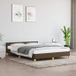 Bettgestell mit Kopfteil Dunkelbraun 140x200 cm Stoff Bettgestell mit Kopfteil Dunkelbraun 140x200 cm Stoff