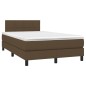 vidaXL Boxspringbett mit Matratze Dunkelbraun 120x200 cm Stoff vidaXL Boxspringbett mit Matratze Dunkelbraun 120x200 cm Stoff