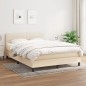 vidaXL Boxspringbett mit Matratze Creme 140x190 cm Stoff vidaXL Boxspringbett mit Matratze Creme 140x190 cm Stoff