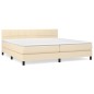 vidaXL Boxspringbett mit Matratze Creme 200x200 cm Stoff vidaXL Boxspringbett mit Matratze Creme 200x200 cm Stoff
