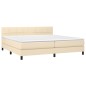vidaXL Boxspringbett mit Matratze Creme 200x200 cm Stoff vidaXL Boxspringbett mit Matratze Creme 200x200 cm Stoff