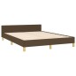 Bettgestell mit Kopfteil Dunkelbraun 140x200 cm Stoff Bettgestell mit Kopfteil Dunkelbraun 140x200 cm Stoff