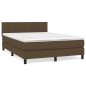 vidaXL Boxspringbett mit Matratze Dunkelbraun 140x190 cm Stoff vidaXL Boxspringbett mit Matratze Dunkelbraun 140x190 cm Stoff