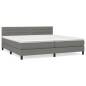 vidaXL Boxspringbett mit Matratze Dunkelgrau 200x200 cm Stoff vidaXL Boxspringbett mit Matratze Dunkelgrau 200x200 cm Stoff