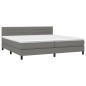 vidaXL Boxspringbett mit Matratze Dunkelgrau 200x200 cm Stoff vidaXL Boxspringbett mit Matratze Dunkelgrau 200x200 cm Stoff