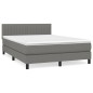 vidaXL Boxspringbett mit Matratze Dunkelgrau 140x200 cm Stoff vidaXL Boxspringbett mit Matratze Dunkelgrau 140x200 cm Stoff