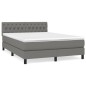vidaXL Boxspringbett mit Matratze Dunkelgrau 140x200 cm Stoff vidaXL Boxspringbett mit Matratze Dunkelgrau 140x200 cm Stoff